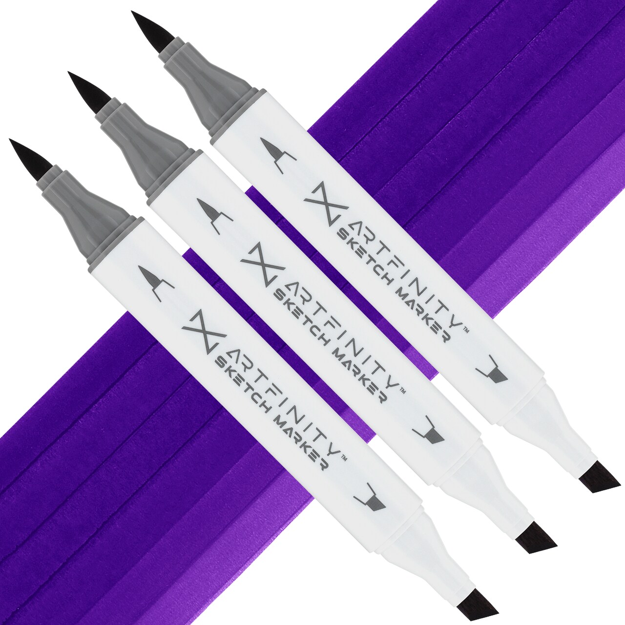 Artfinity Sketch Marker Sets - Set of 3 - Blue Violet BV1-8, Vibrant, Professional, Dye-Based Alcohol Markers for Artists, Drawing, Travel, & More